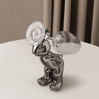 Chrome Rabbit Wine Holder