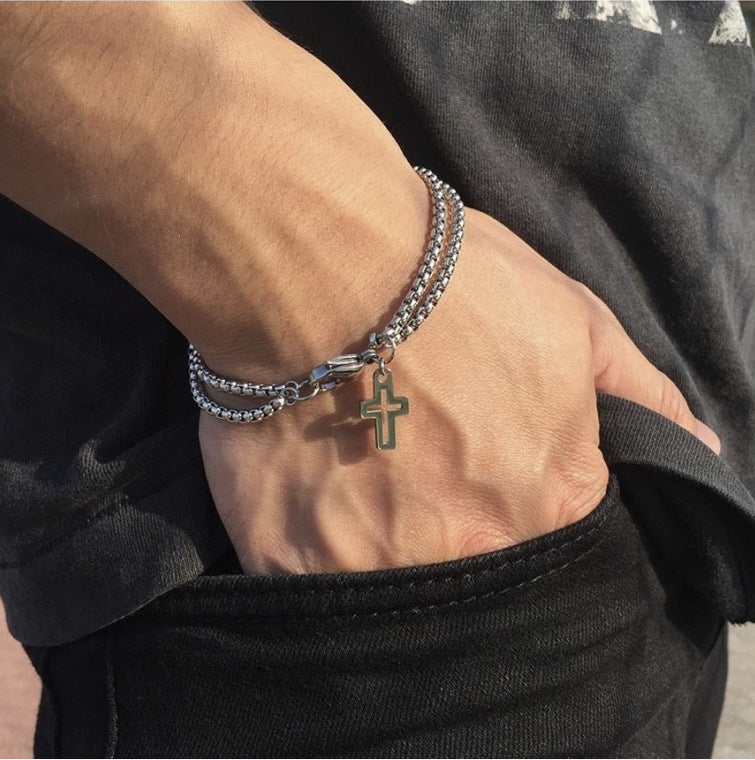 Double Chian Cross Bracelets