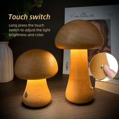 Wooden Mushroom Light