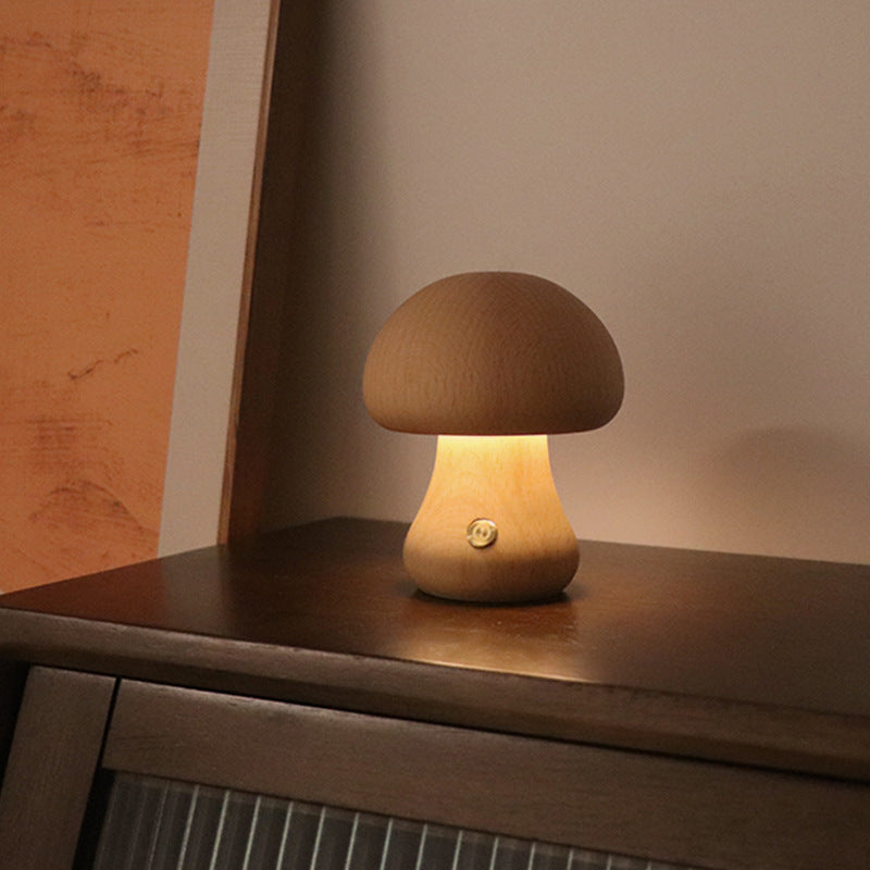 Wooden Mushroom Light