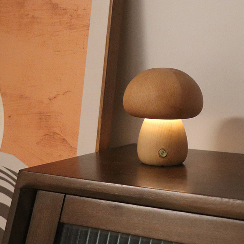 Wooden Mushroom Light