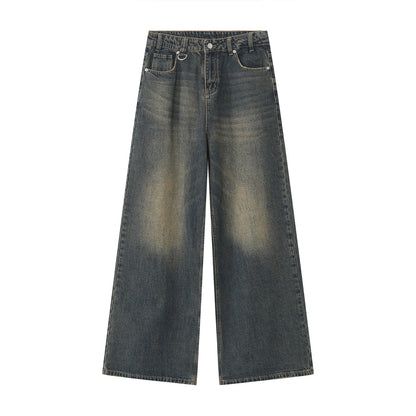 Washed Wide Denim Pants